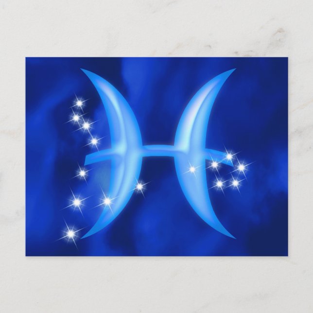 Carte Postale Symbole zodiaque Pisces (Devant)