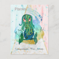 Symbole zodiaque Pisces Whimsical Girl Poisson sym