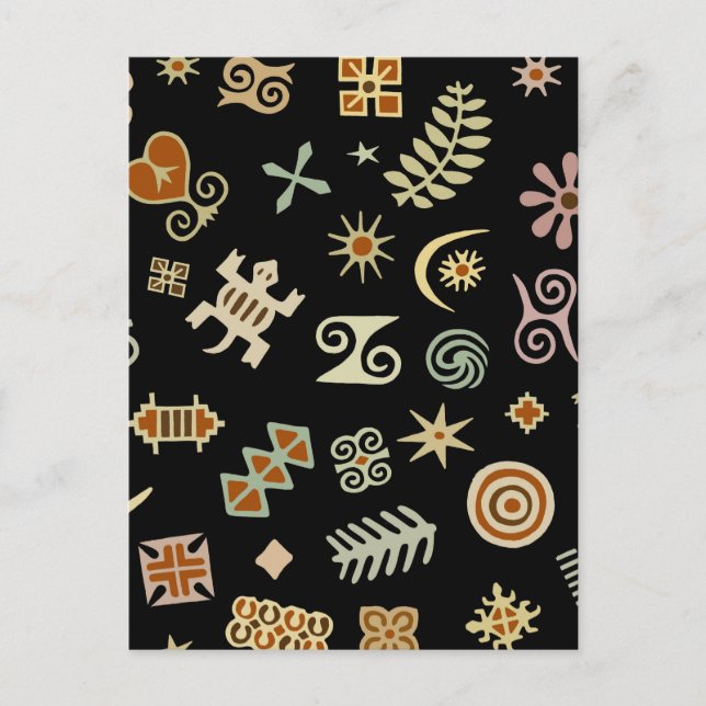 Carte Postale Symboles Adinkra africains (Devant)