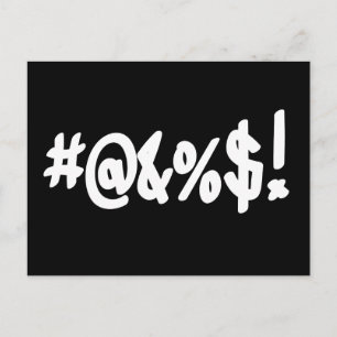 Carte Postale Symboles amusants de la malédiction de jurer exple