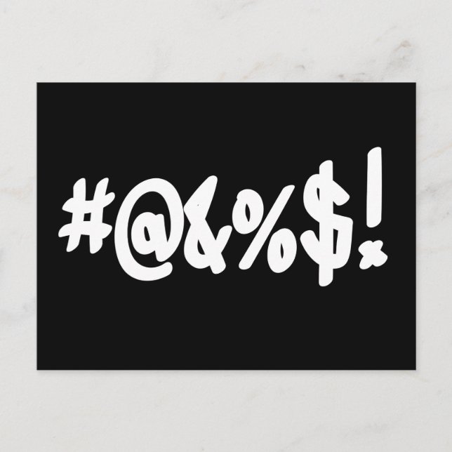Carte Postale Symboles amusants de la malédiction de jurer exple (Devant)