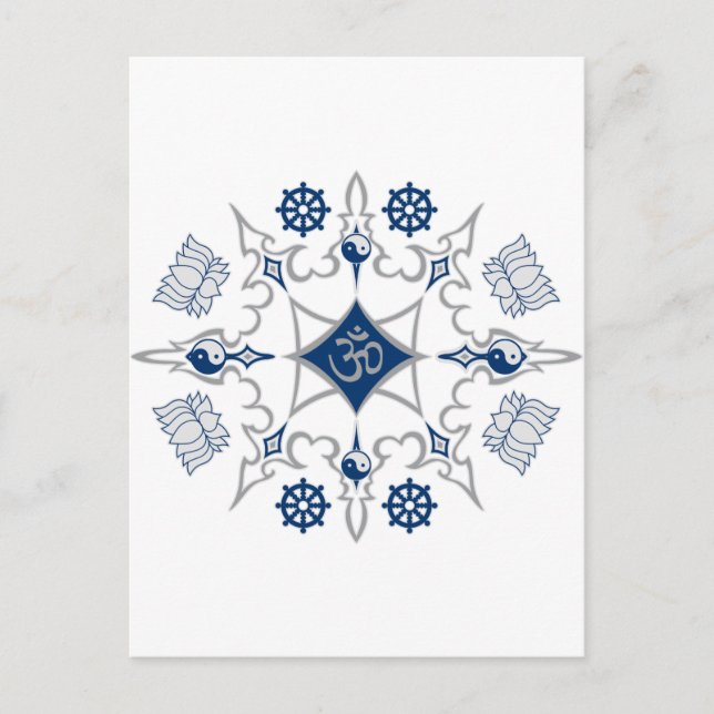 Carte Postale Symboles bouddhistes tribaux (Devant)