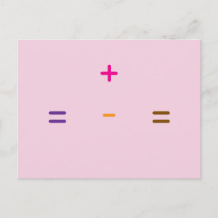 Carte Postale Symboles d'addition et de soustraction