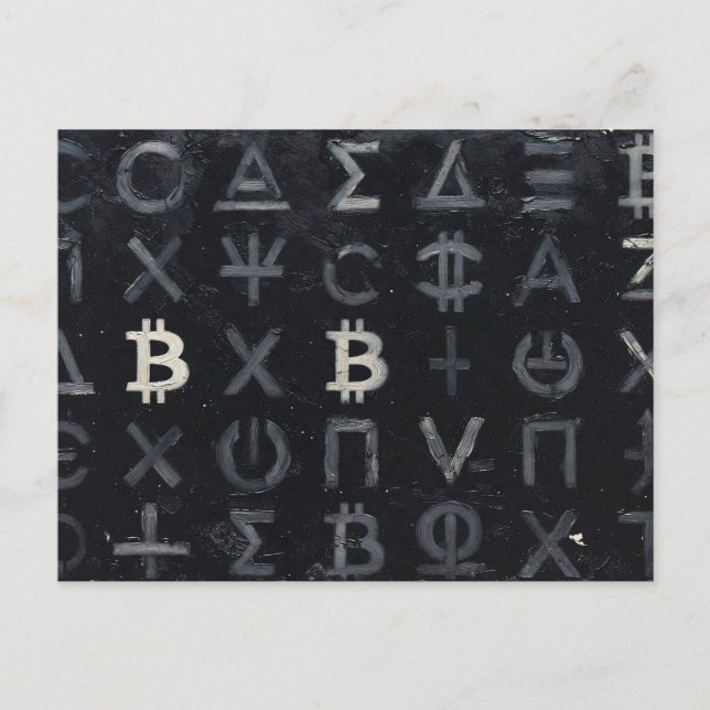 Carte Postale Symboles de Bitcoin (Style : 13) (Devant)