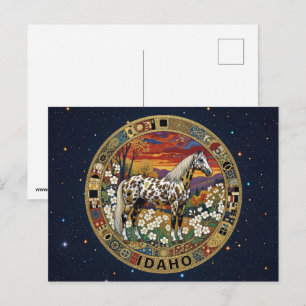 Carte Postale Symboles de l'État de l'Idaho aux États-Unis