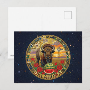 Carte Postale Symboles de l'État de l'Oklahoma aux États-Unis d'