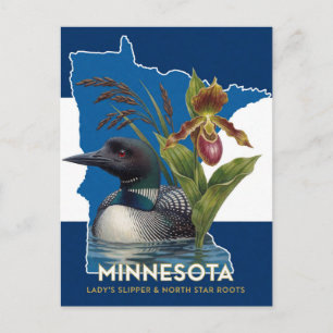 Carte Postale Symboles de l'État du Minnesota : le plongeon et l