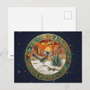 Carte Postale Symboles de l'État du Nouveau-Mexique aux États-Un