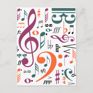 Carte Postale Symboles de musique