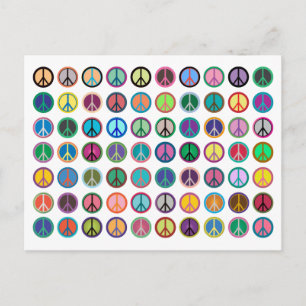 Carte Postale Symboles de paix en couleur