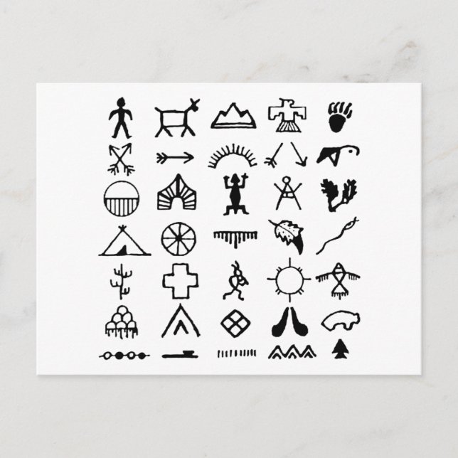 Carte Postale Symboles d'images amérindiens (Devant)