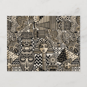 Carte Postale Symboles historiques anciens Style de tatouage