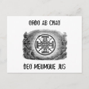 Carte Postale Symboles maçonniques ORDO AB CHAO