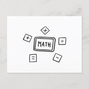 Carte Postale Symboles mathématiques pour enfants