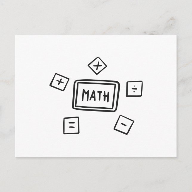 Carte Postale Symboles mathématiques pour enfants (Devant)