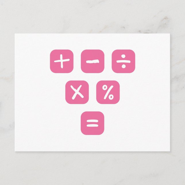 Carte Postale Symboles mathématiques Signes mathématiques (Devant)