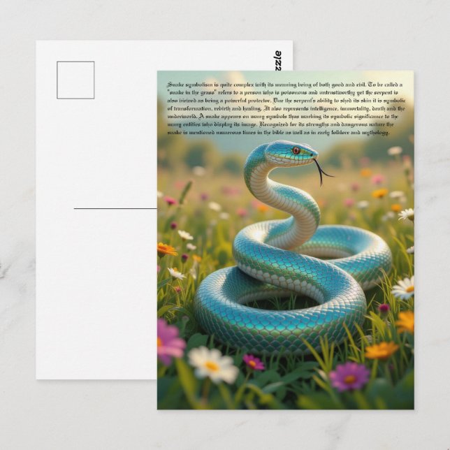 Carte Postale Symbolisme serpent (Devant / Derrière)