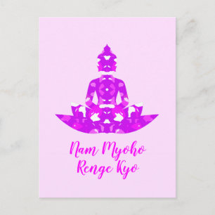 Carte Postale Symétrie spirituelle rose et blanc Lotus Yoga