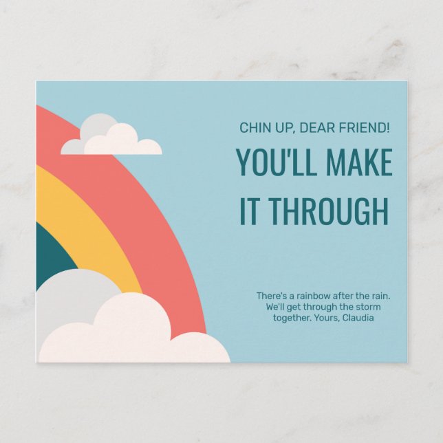 Carte Postale Sympathie arc-en-ciel (Devant)