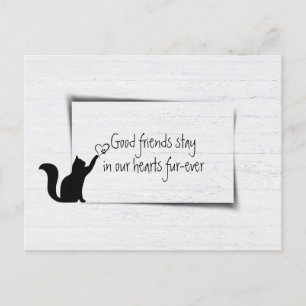 Carte Postale Sympathie pour la perte d'un chat de compagnie de