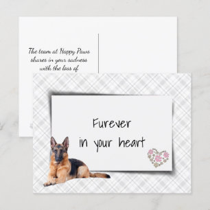 Carte Postale Sympathie pour la perte d'un chien berger allemand