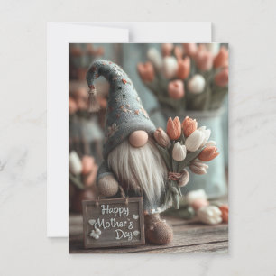 Carte Postale Sympathique nome tenant une pancarte "Bonne fête d