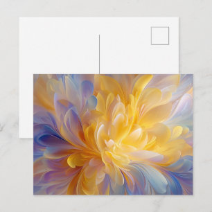 Carte Postale Symphonie dorée de pétales abstraits en fleurs