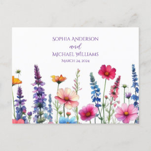 Carte Postale Symphonie fleur sauvage-RSVP-Mariage-Carte postale