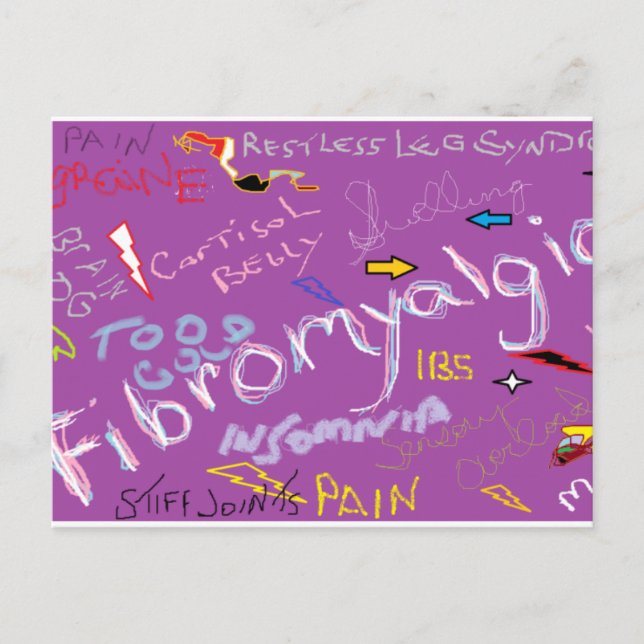 Carte Postale Symptômes de fibromyalgie (Devant)