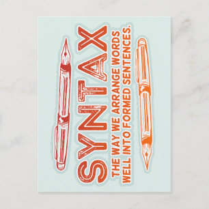 Carte Postale Syntaxe Funky Structure de la phrase Grammaire