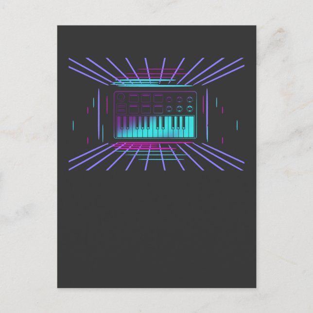 Carte Postale Synthétiseur 80s Synthétiseur Clavier Synthétiseur (Devant)