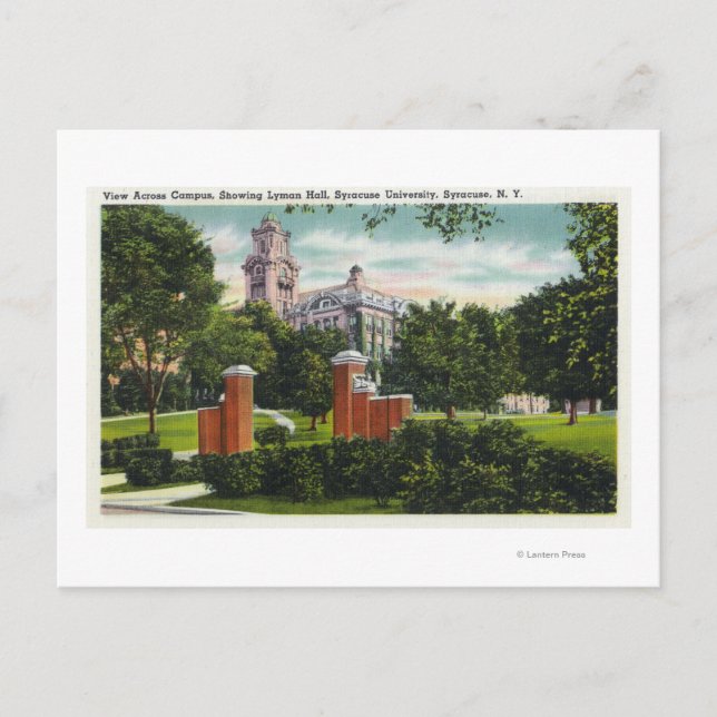 Carte Postale Syracuse U Campus Affichage du Lyman Hall (Devant)
