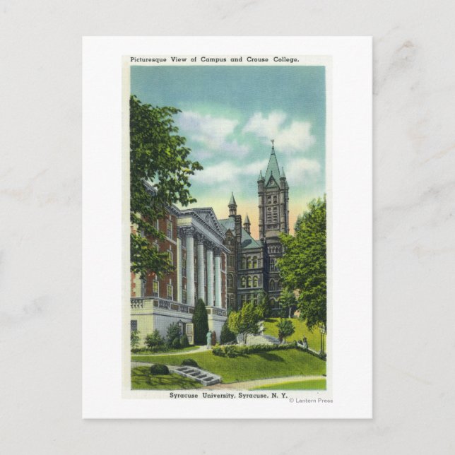 Carte Postale Syracuse U Campus Vue montrant Crouse College (Devant)
