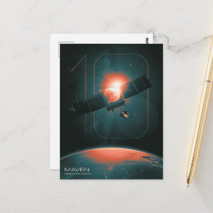 Carte Postale Système solaire, 10 ans de Satelite Mars Maven