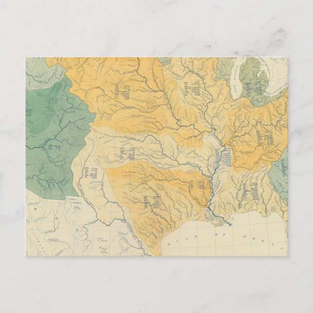 Carte Postale Systèmes fluviaux aux États-Unis (Devant)