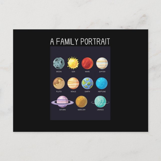 Carte Postale Systèmes Solaires Nerd de l'Espace Solaire Planète (Devant)