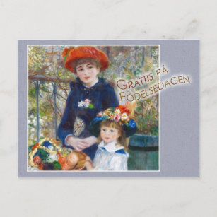 Carte Postale Systrar Renoir Två CC0399 Födelsdagskort
