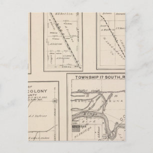 Carte Postale T17S R21E Tulare Comté Plan de section