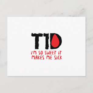 Carte Postale T1D Diabète Diabétique Cadeau