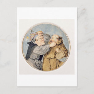 Carte Postale T31130 Deux moines combattants, 1690 (p/c, encre,
