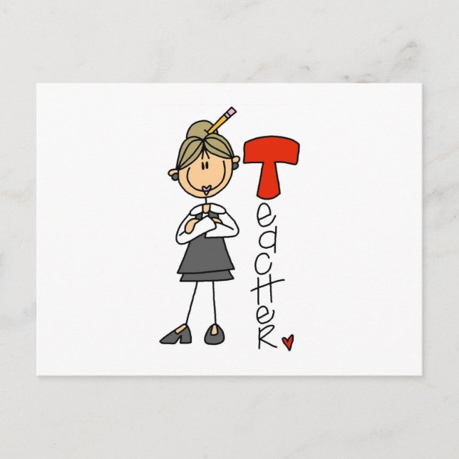 Carte Postale T est pour Enseignant (Devant)