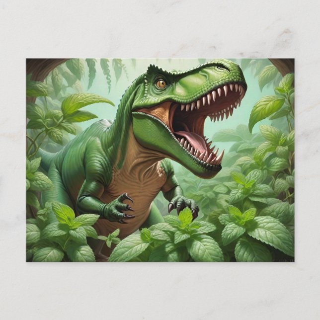 Carte Postale T-Rex à la menthe (Devant)