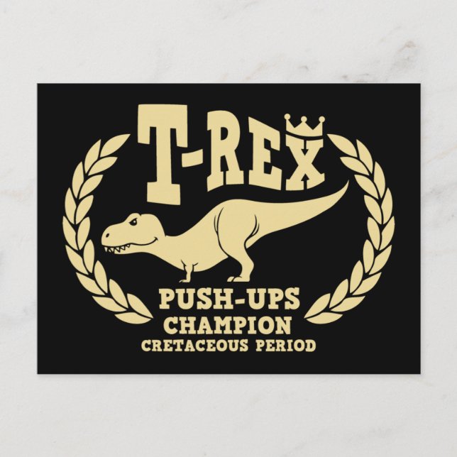 Carte Postale T-Rex aime les poussées (Devant)