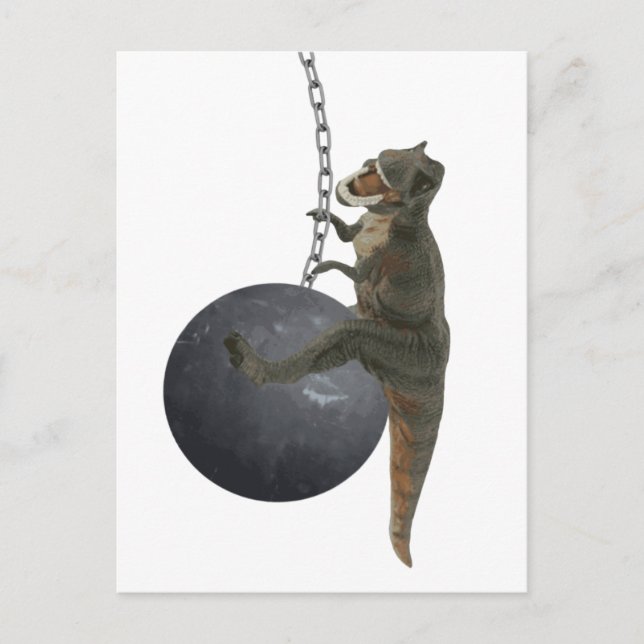 Carte Postale T-Rex Dinosaure Balle d'épave (Devant)