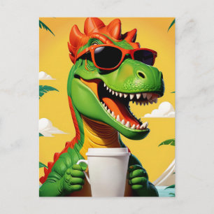 Carte Postale T-Rex Dinosaure Drôle 