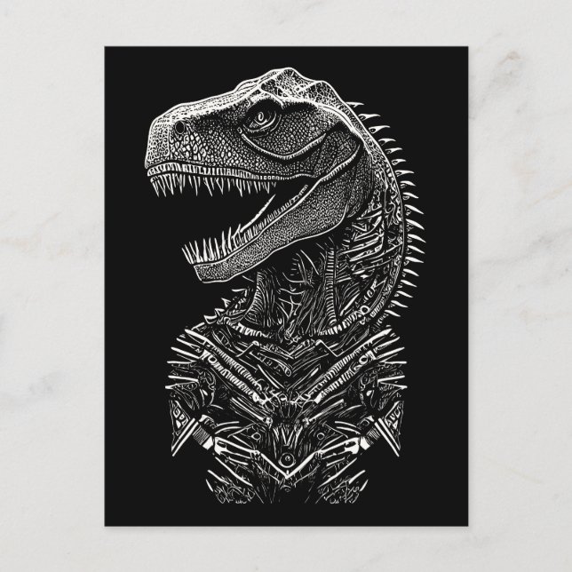 Carte Postale T-Rex Dinosaure gothique (Devant)