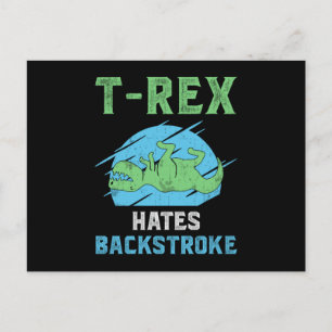 Carte Postale T-Rex Hates Retour Baignade Nage Nage Amusant
