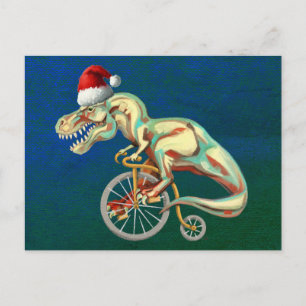 Carte Postale T-Rex Hipster Noël