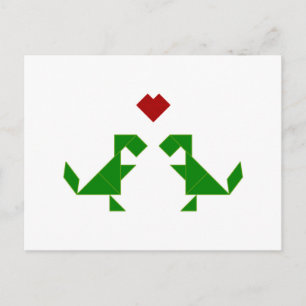 Carte Postale T-Rex in Love (Tangramosaurus Rex)