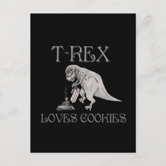 Carte Postale T-Rex Loves Cookies